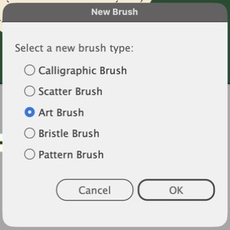 New Brush: choose Art Brush