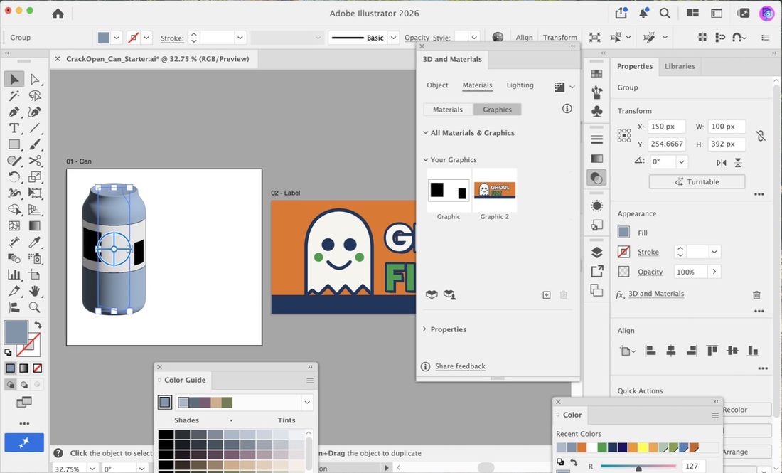 The label appears as a second thumbnail under Your Graphics.
