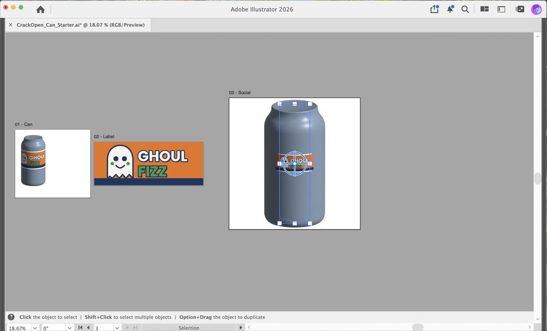 The can centered on the Social artboard.