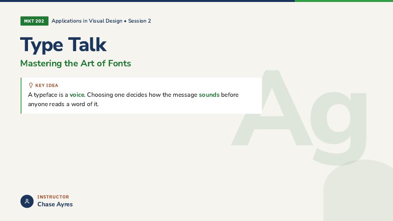 Title slide of the Type Talk lecture deck