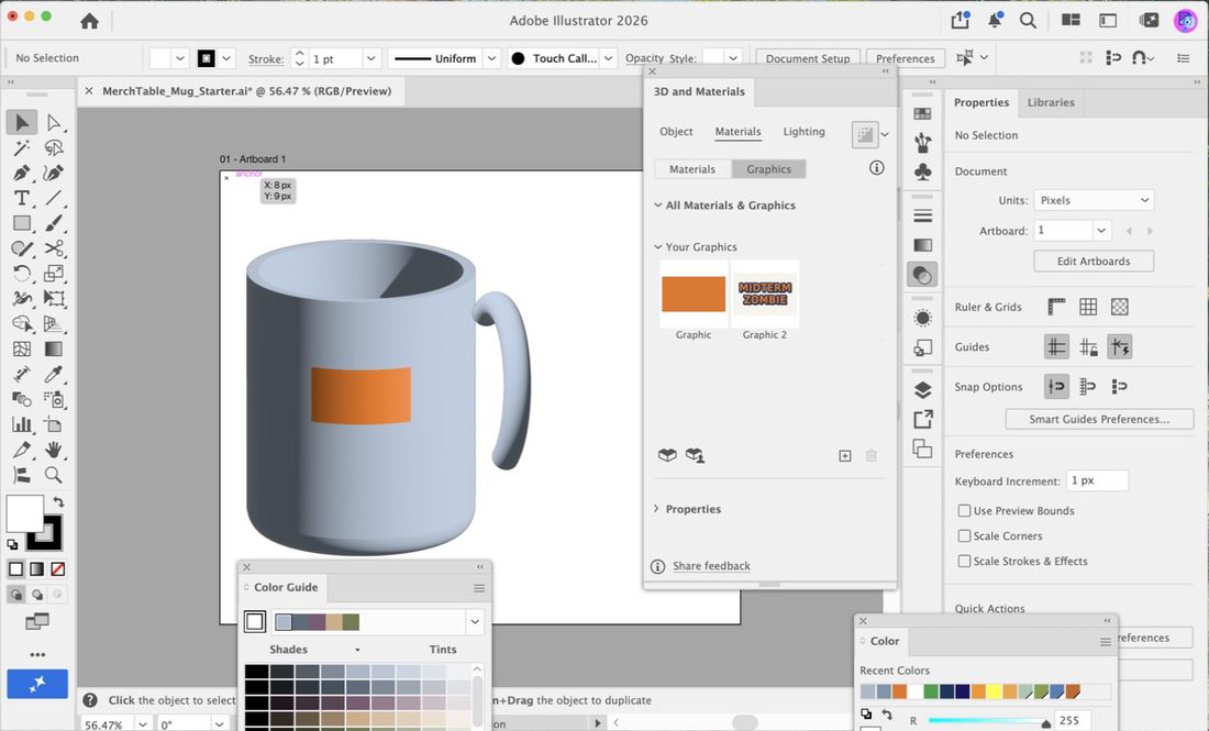 Your Graphics now holds a second thumbnail: the sticker art as a single graphic.