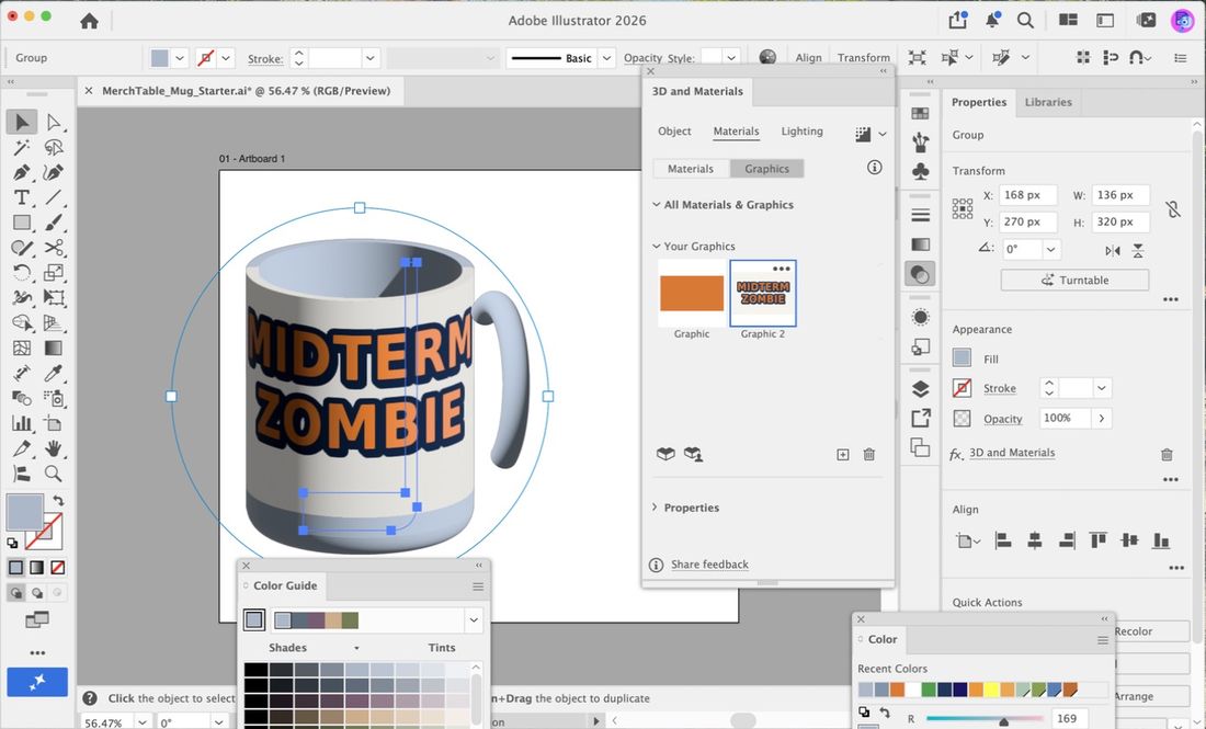 Click your thumbnail and the art wraps onto the mug, much too large. The blue circle is the widget.