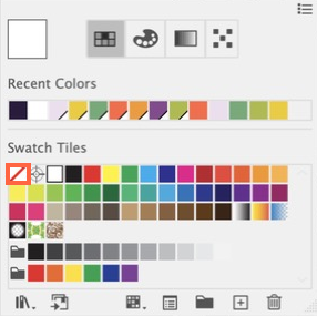 Fill popup. The orange box is the None swatch.