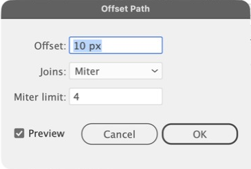 Object > Path > Offset Path. Type the Offset and set Joins.