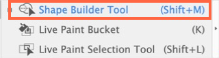 Shape Builder tool in the Toolbar. Long-press the tool above it if you do not see it.