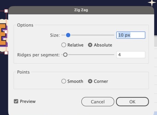 Zig Zag opens on Corner. Switch Points to Smooth