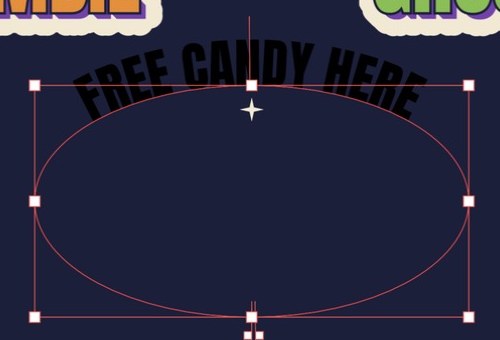 Alternative start: Option or Alt click the bottom point, then Align Center. The words ride over the top