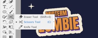 The Knife shares a toolbar slot with Eraser and Scissors
