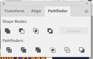 Pathfinder panel: Unite is the first Shape Modes button