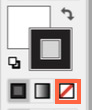 Toolbar Fill and Stroke squares. The orange box is the None button.