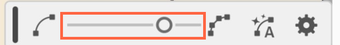 The Simplify slider bar. Left is fewer points, right is more.